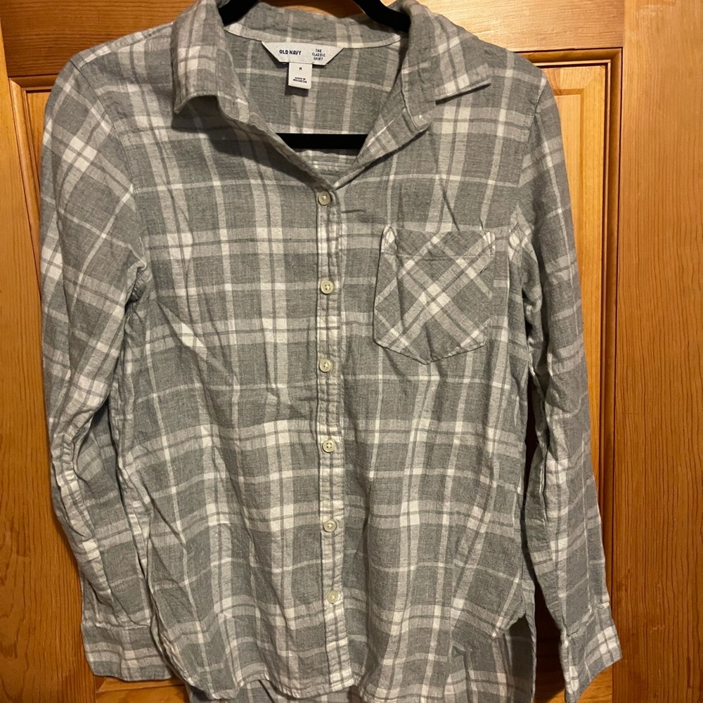Womens old navy light gray flannel